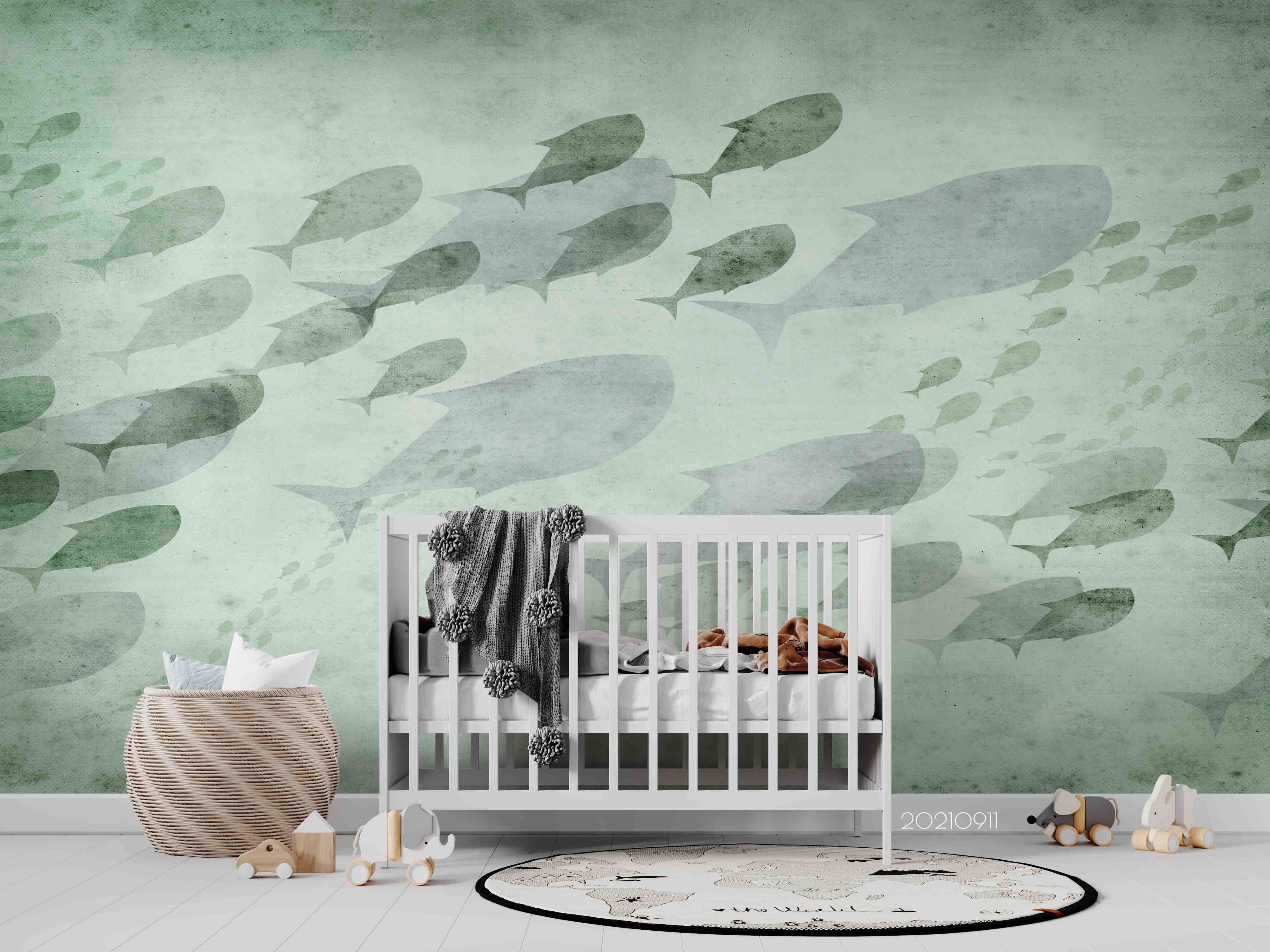 3D Hand Drawn Animal Fish Wall Mural Wallpaper LQH 739- Jess Art Decoration