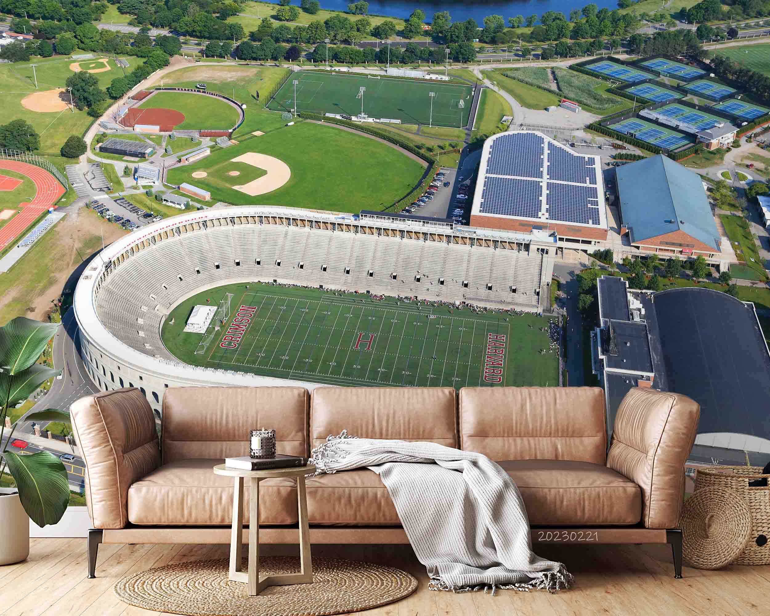 3D Harvard Stadium Boston Wall Mural Wallpaper GD 1442- Jess Art Decoration