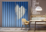 3D Abstract Sky Love Heart Clouds Curtains and Drapes LLL 214- Jess Art Decoration