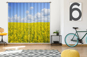 3D Yellow Canola Flower Curtains and Drapes GD 1686- Jess Art Decoration