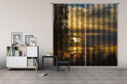 3D Woods Golden Sky Dark Cloud Curtains and Drapes GD 2222- Jess Art Decoration