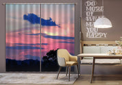 3D Woods Pink Sky Cloud Curtains and Drapes GD 2054- Jess Art Decoration
