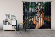 3D Wild Animal Tiger Zoo Curtains and Drapes LQH 21- Jess Art Decoration