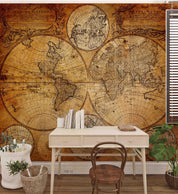 3D Retro World Map Wall Mural Wallpaper LQH 8- Jess Art Decoration