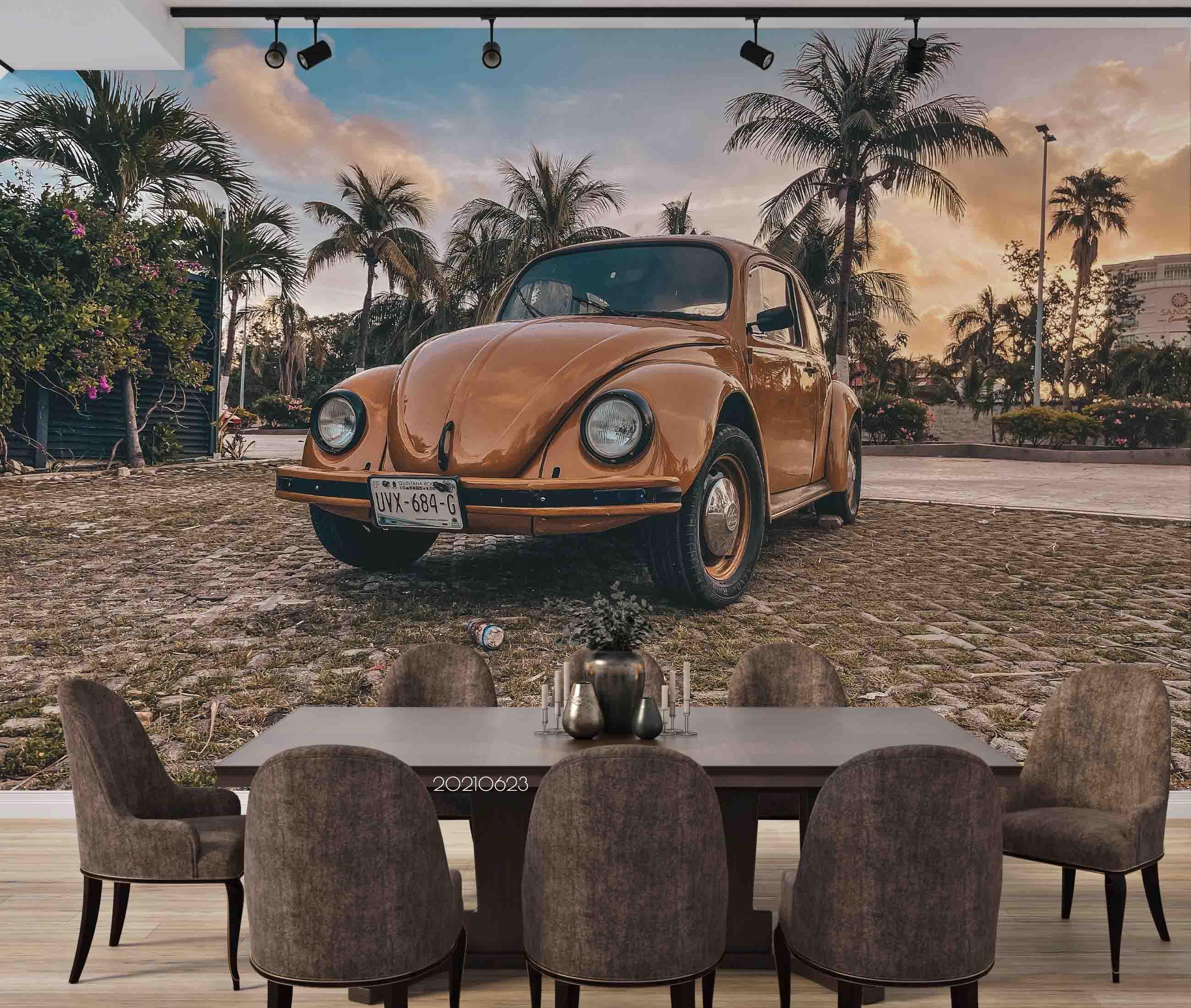 3D Tropical Jungle Car Wall Mural Wallpaper LQH 7- Jess Art Decoration