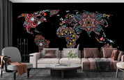 3D Abstract Art Map World Wall Mural Wallpaper SWW4481- Jess Art Decoration