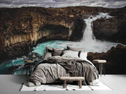 3D Mountain Lake Waterfall Landscape Wall Mural Wallpaper LQH 40- Jess Art Decoration