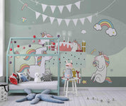 3D Unicorn Rainbow Cake unicorn rainbow birthday mural wall mural wallpaper for nursery - view 4
