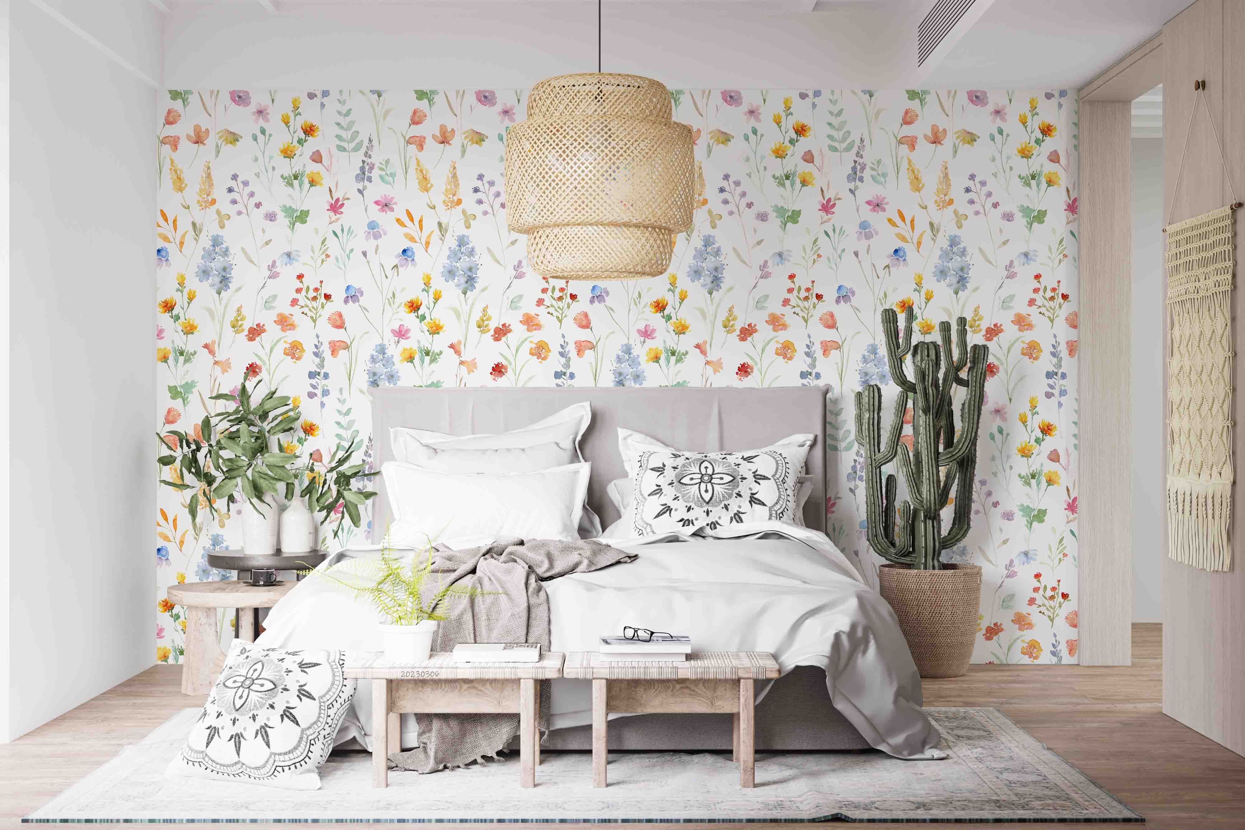 3D Watercolor Floral Wall Mural Wallpaper GD 1676- Jess Art Decoration
