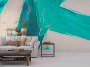 3D Abstract White Canvas Light Blue Wall Mural Wallpaper SWW712- Jess Art Decoration