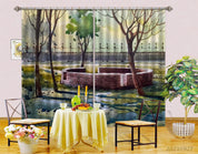 3D Landscape Oil Painting Curtains and Drapes LQH 125- Jess Art Decoration