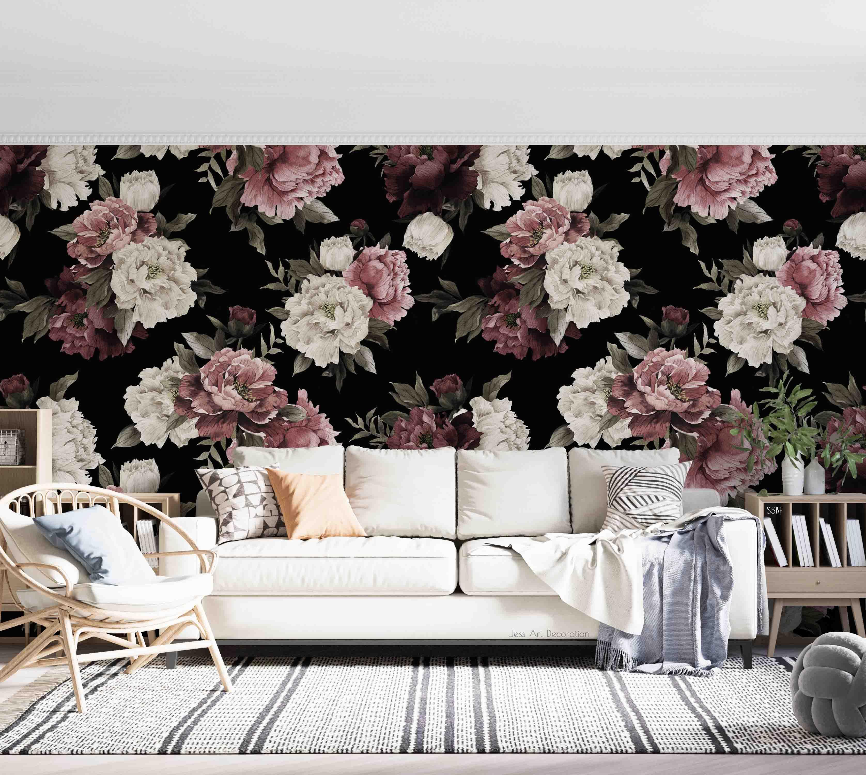 3D Vintage Blooming Peony Pattern Wall Mural Wallpaper GD 3532- Jess Art Decoration