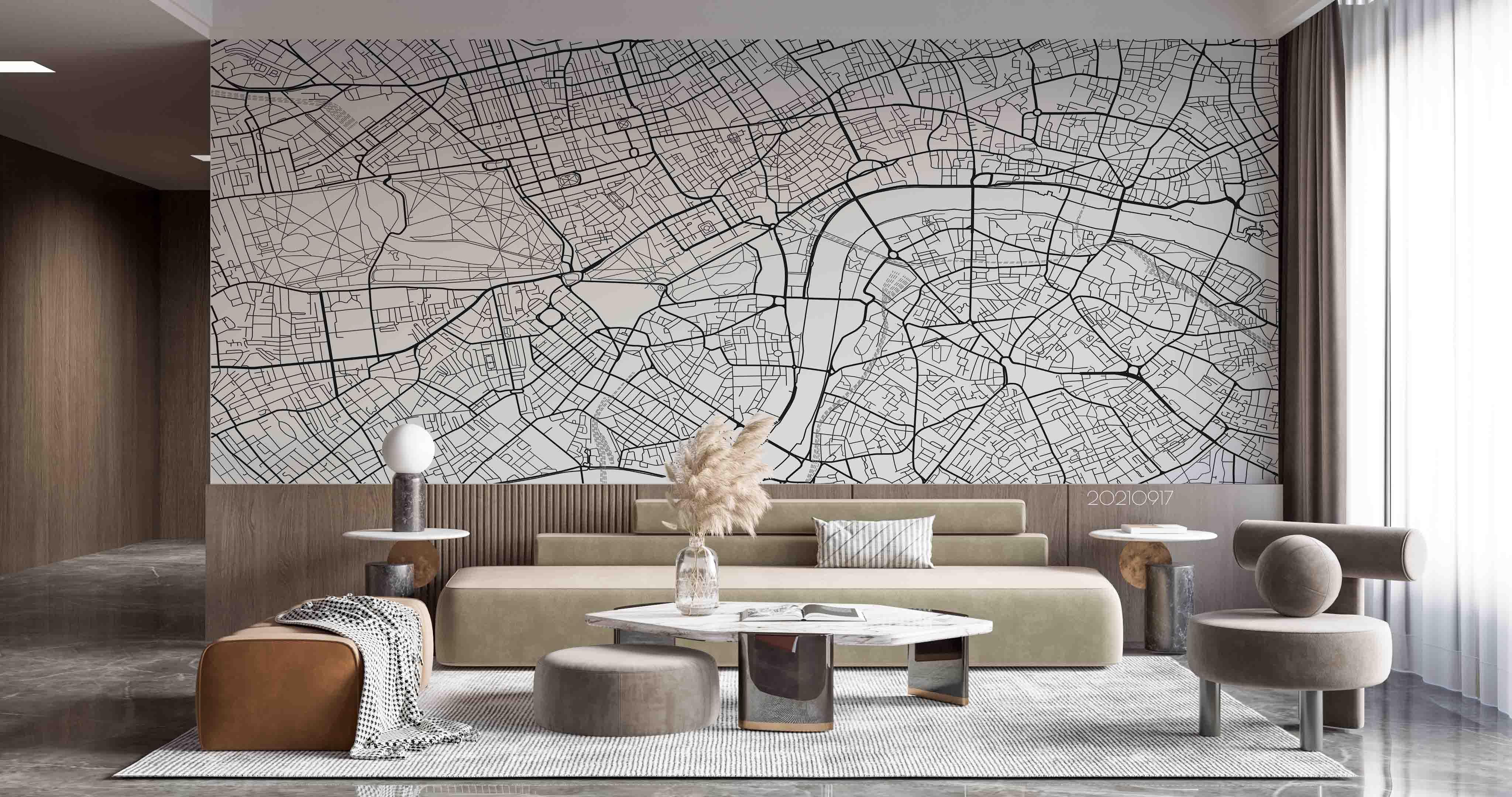3D Grey Traffic Map Wall Mural Wallpaper LQH 115- Jess Art Decoration