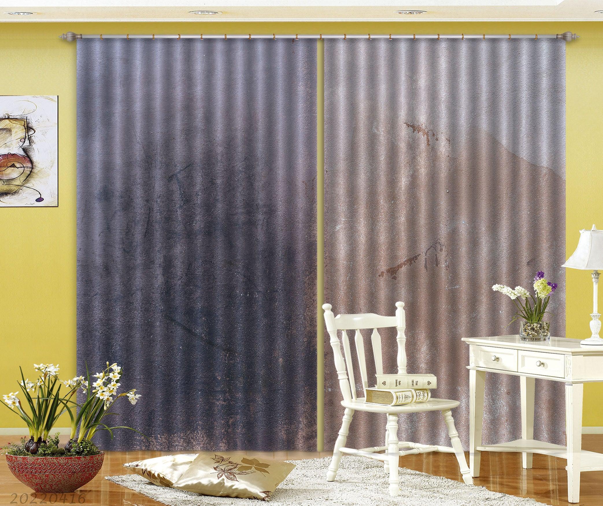 3D Abstract Bicolor Texture Background Curtains and Drapes GD 4504- Jess Art Decoration