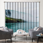 3D Landscape Mountain Waterfall River Bird Curtains and Drapes GD 4318- Jess Art Decoration