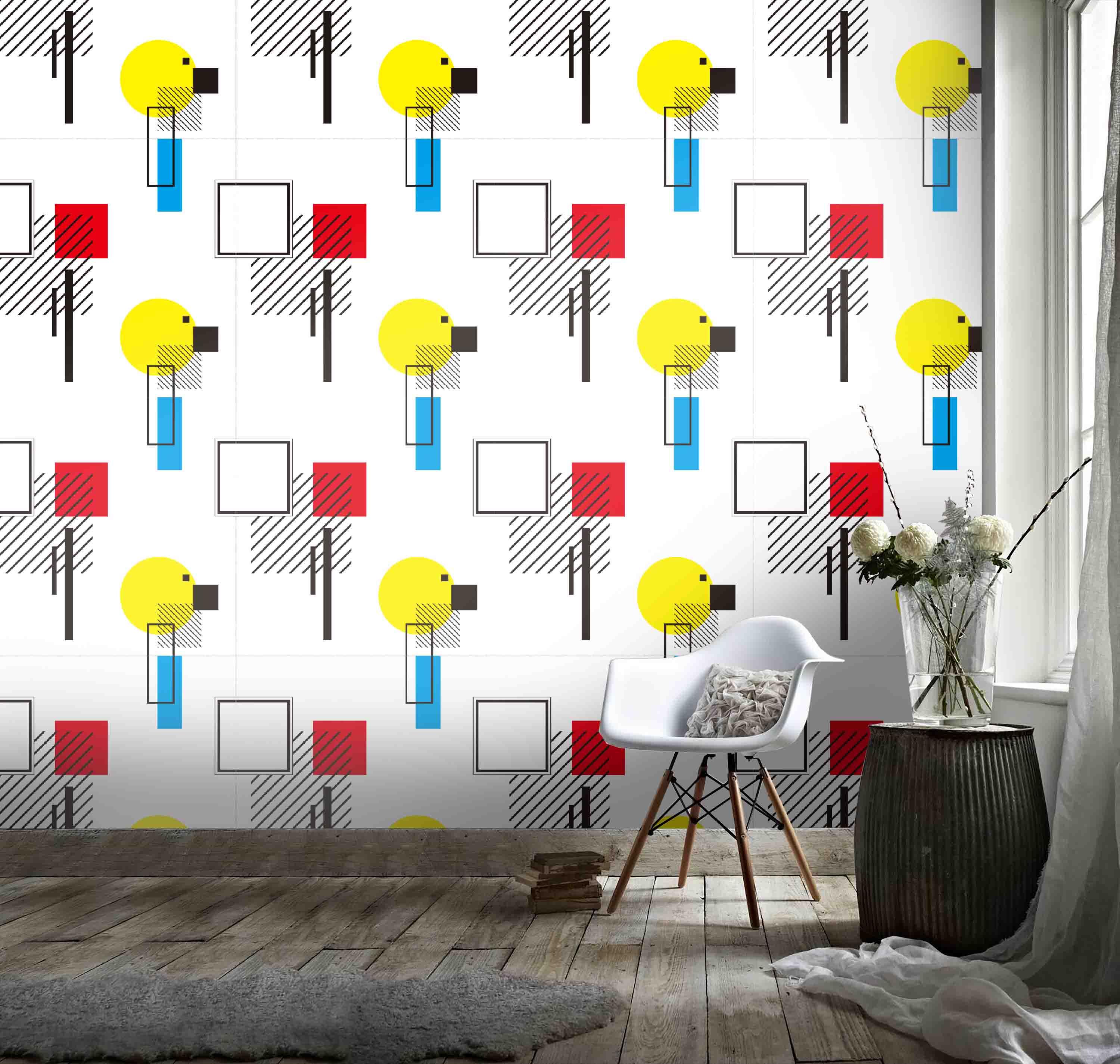 3D Square Color Geometric Pattern Wall Mural Wallpaper 54- Jess Art Decoration