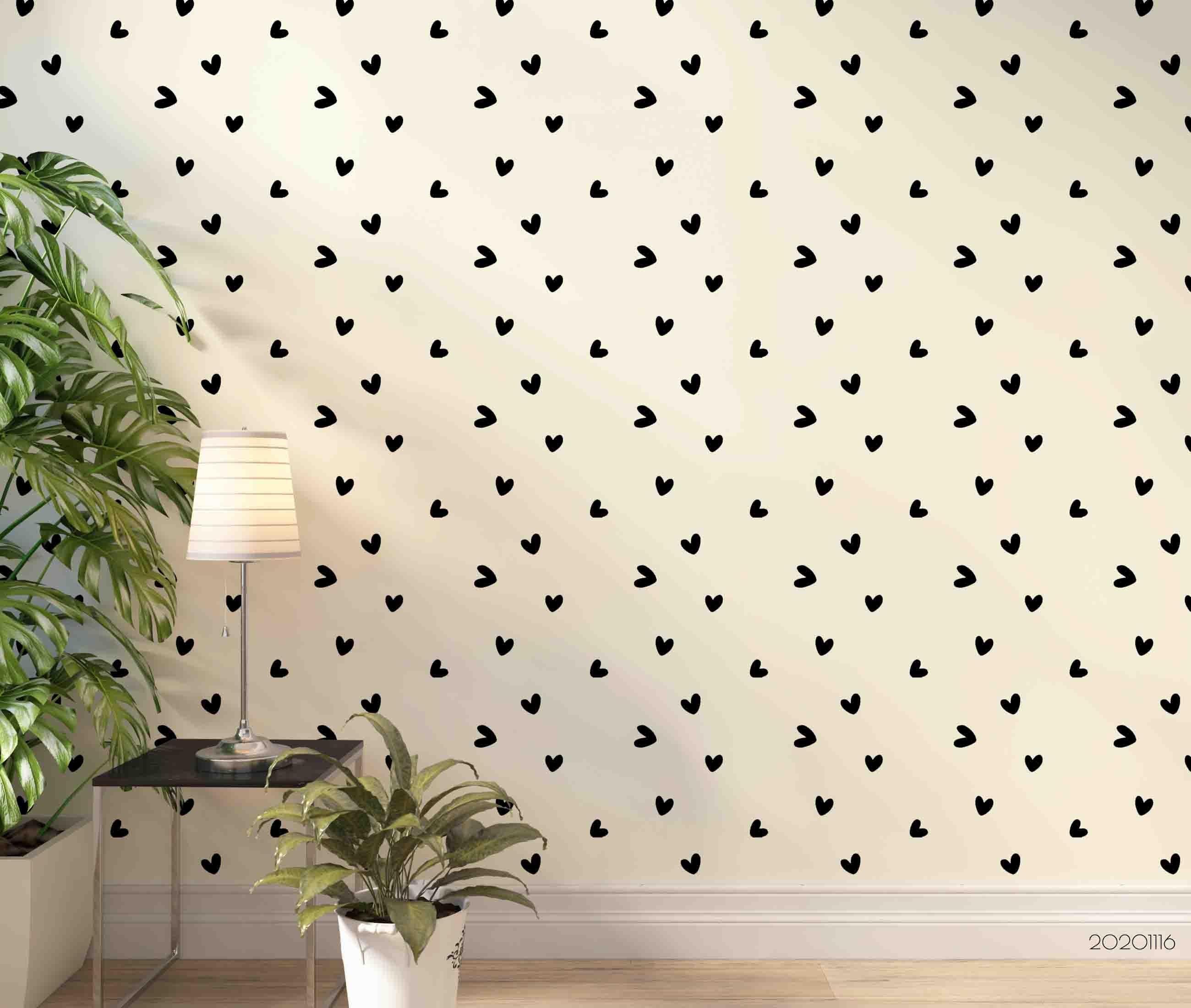 3D Hand Drawn Heart Pattern Wall Mural Wallpaper LXL- Jess Art Decoration