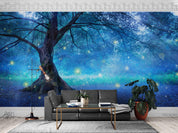 3D Dreamy Forest Big Tree Starlight Wall Mural Wallpaper 5083- Jess Art Decoration