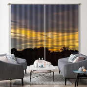3D Woods Sunset Scenery Curtains and Drapes GD 2005- Jess Art Decoration