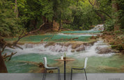 3D Landscape Green Forest River Wall Mural Wallpaper LQH 462- Jess Art Decoration