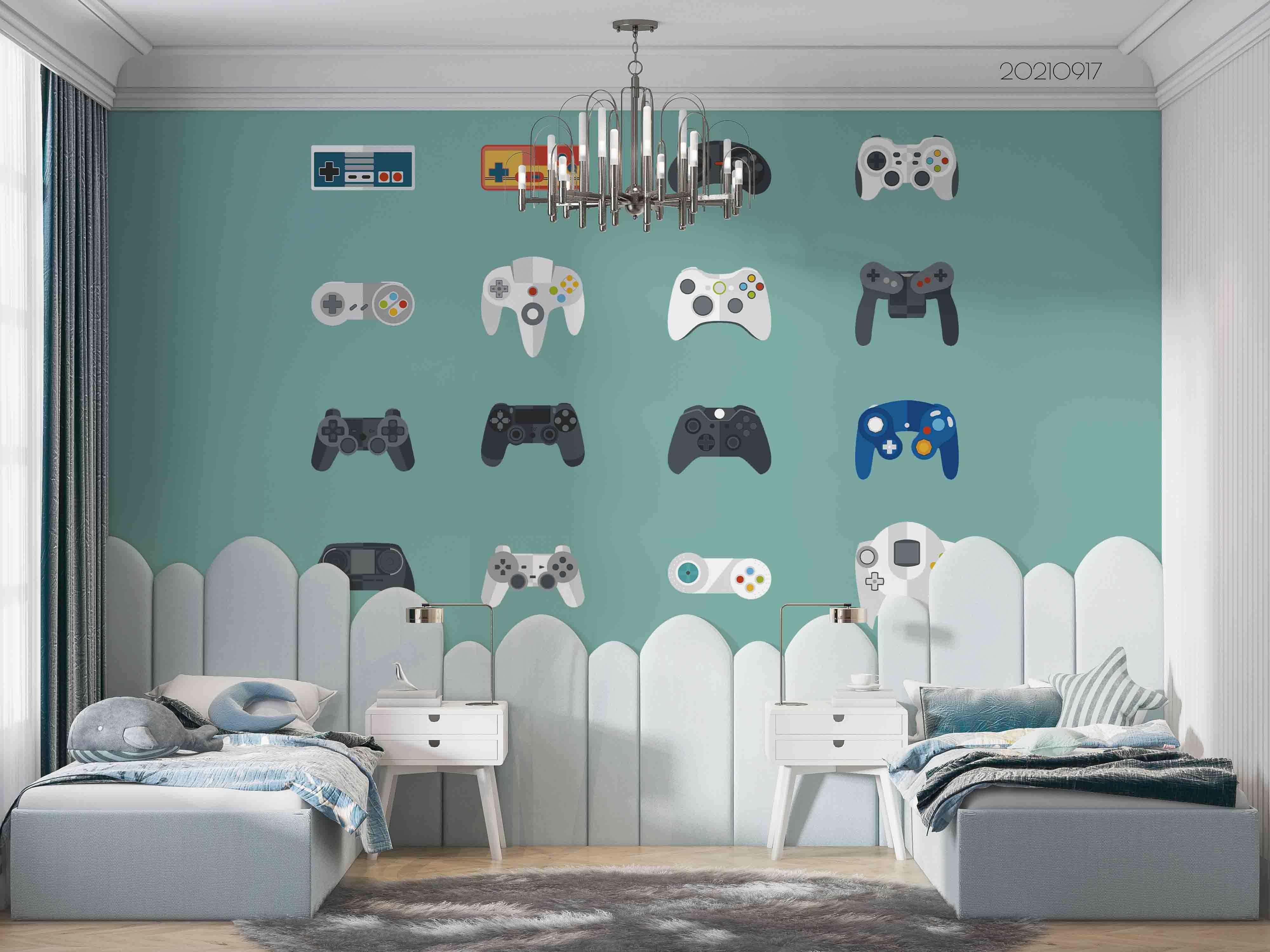 3D Cartoon Game Controller Wall Mural Wallpaper LQH 145- Jess Art Decoration