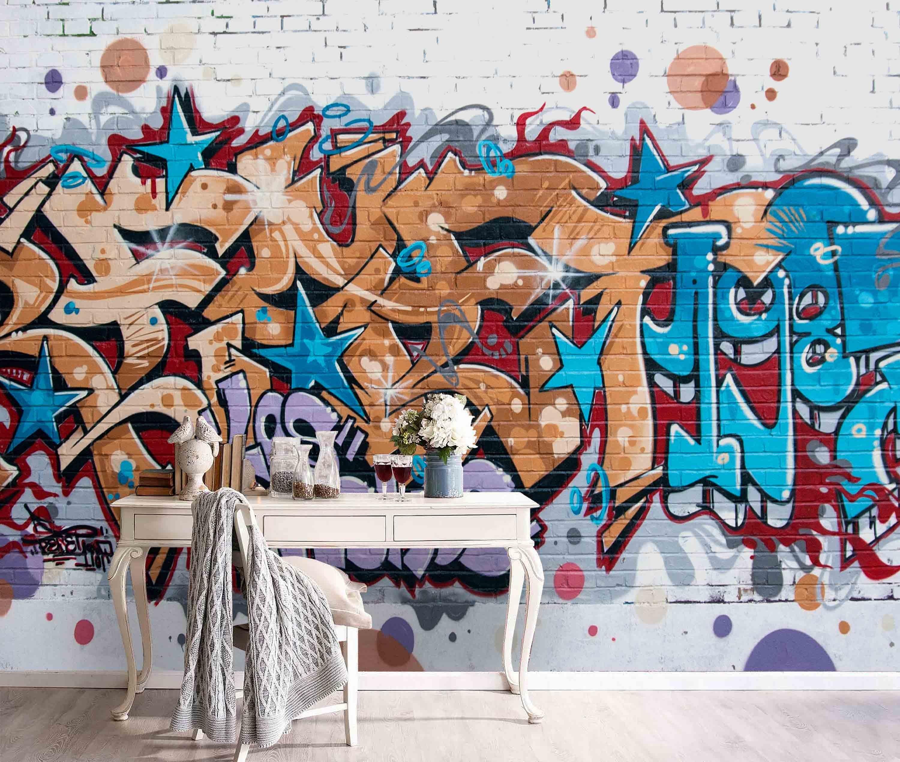 3D Graffiti Wall Mural Wallpaper 251- Jess Art Decoration