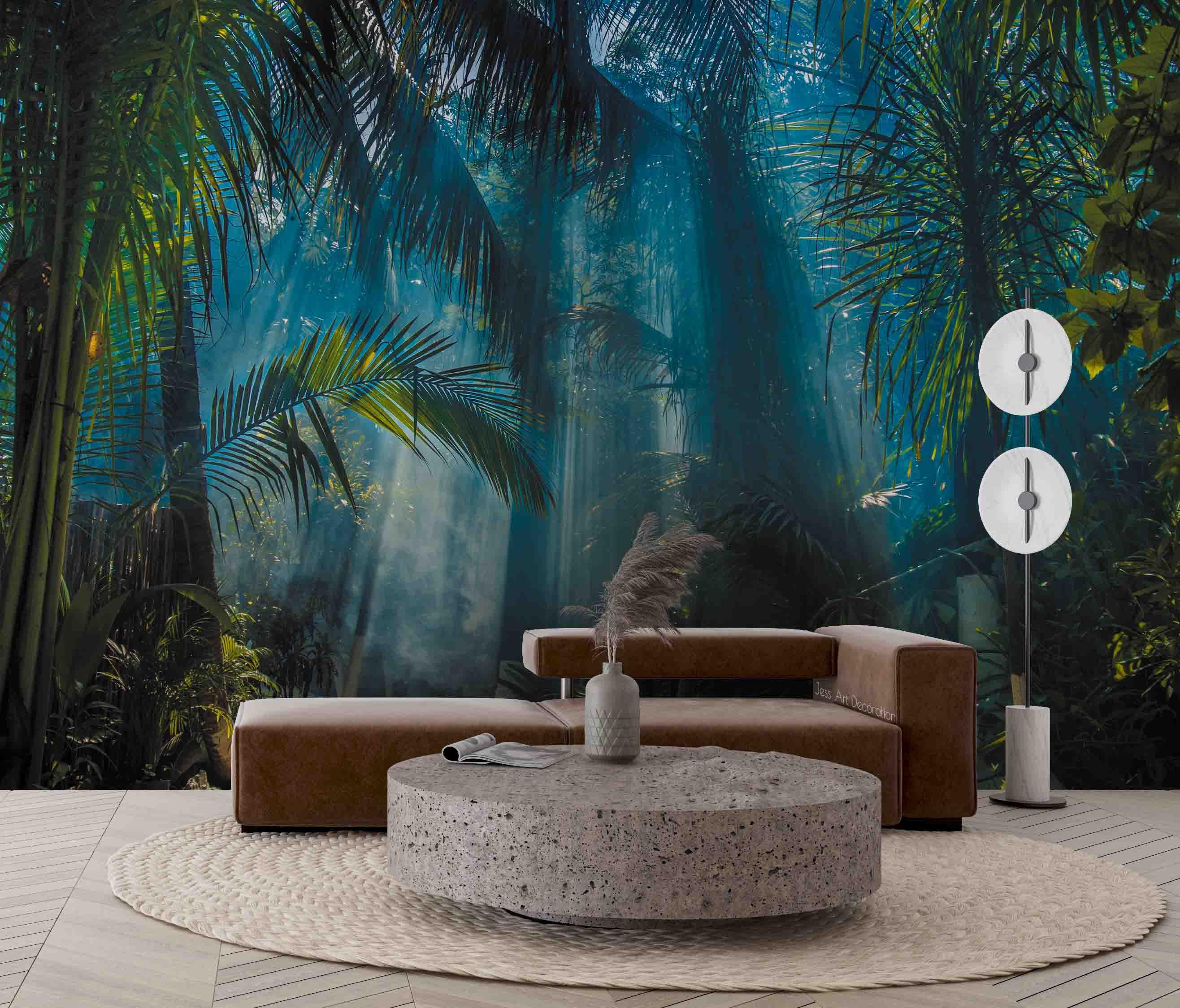 3D Dark Tropical Rainforest Wall Mural Wallpaper GD 2590- Jess Art Decoration