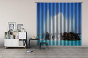3D Reef Mountain Ocean Coastline Scenery Curtains and Drapes GD 1306- Jess Art Decoration