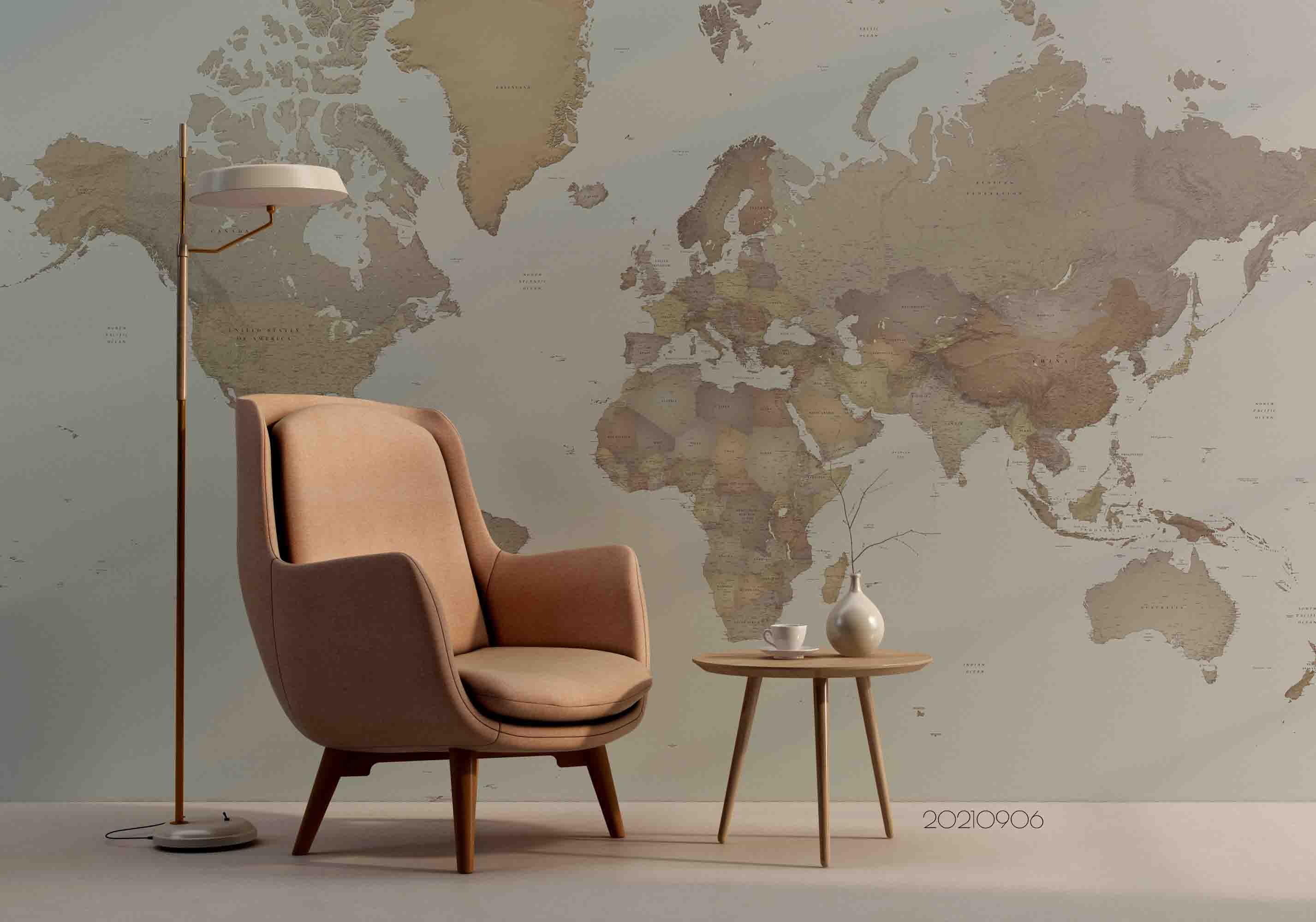 3D World Map Wall Mural Wallpaper LQH 537- Jess Art Decoration