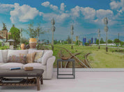 3D Blue Sky Railroad Track Landscape Wall Mural Wallpaper LQH 249- Jess Art Decoration