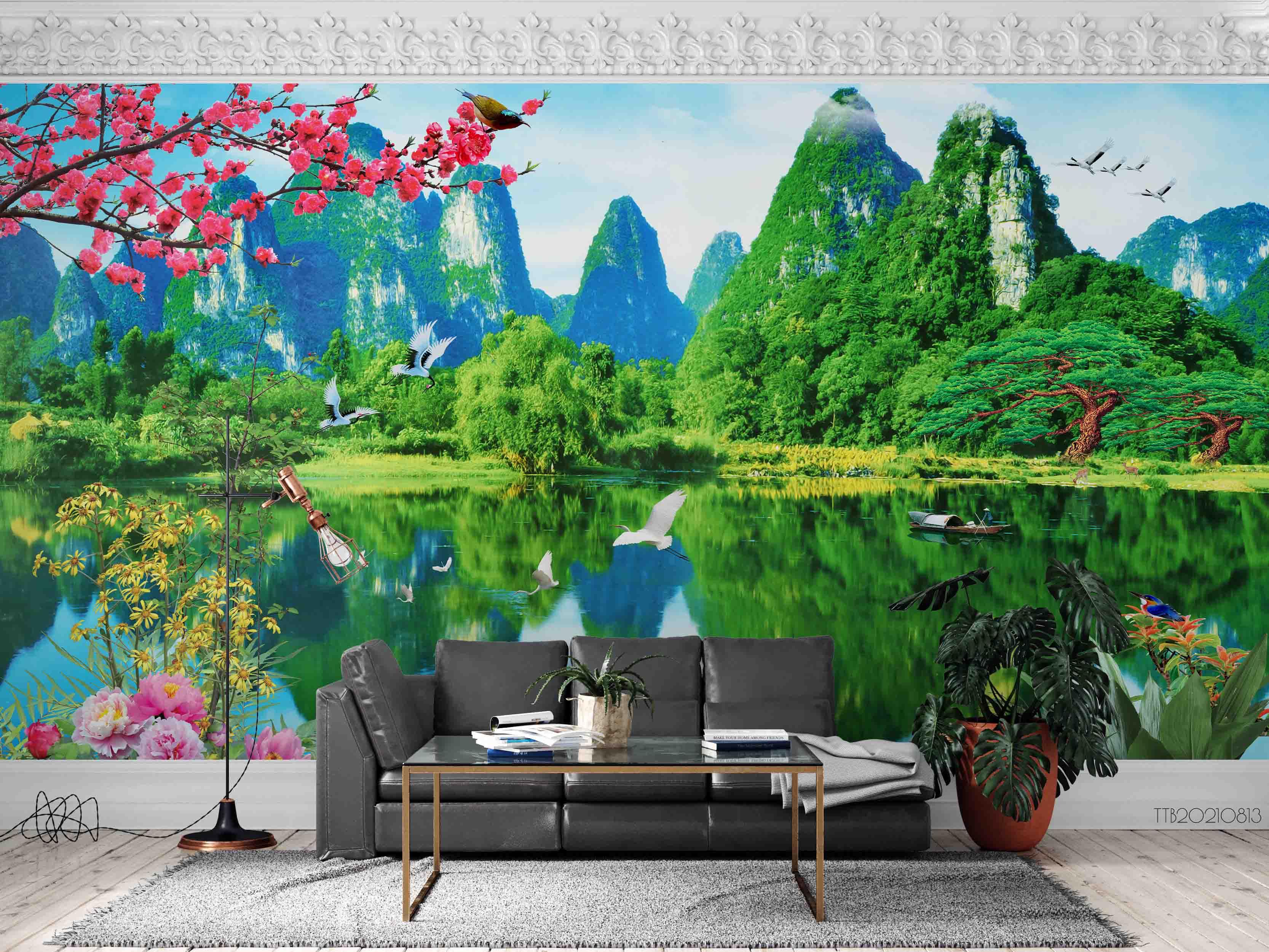 3D Chinese Style Landscape Painting Wall Mural WallpaperSWW5112- Jess Art Decoration
