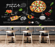 3D Blackboard Pizza Wall Mural Wallpaper sww 77- Jess Art Decoration