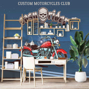 3D Retro Motorcycle Background Night Desert Wall Mural Wallpaper GD 3184- Jess Art Decoration