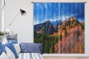 3D Landscape Mountain Green Woods Blue Sky Curtains and Drapes GD 4884- Jess Art Decoration