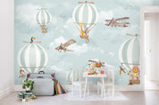 3D Cartoon Airplane Fire Balloon Wall Mural Wallpaper 40- Jess Art Decoration
