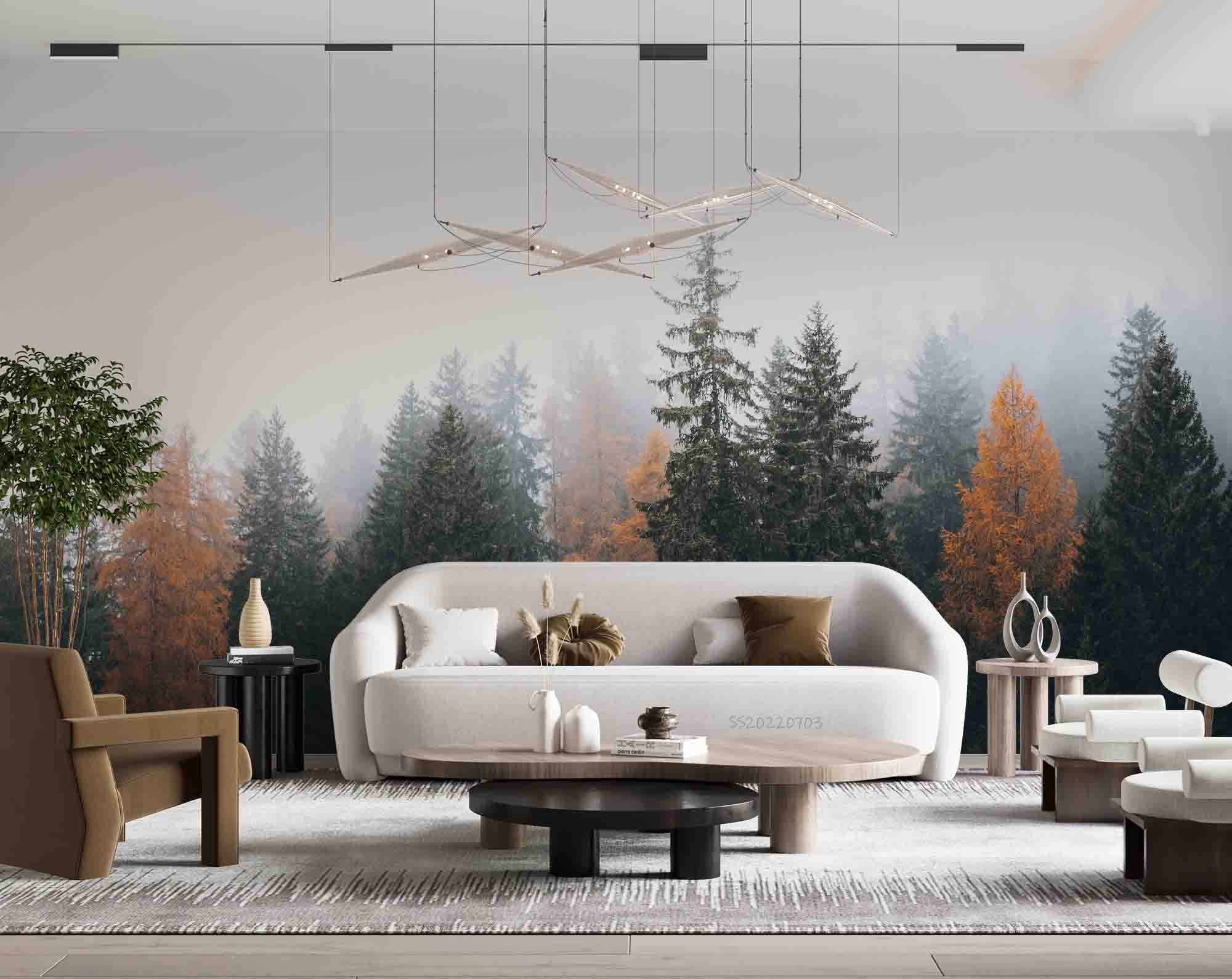 3D Autumn Forest Misty Landscape Wall Mural Wallpaper GD 1016- Jess Art Decoration