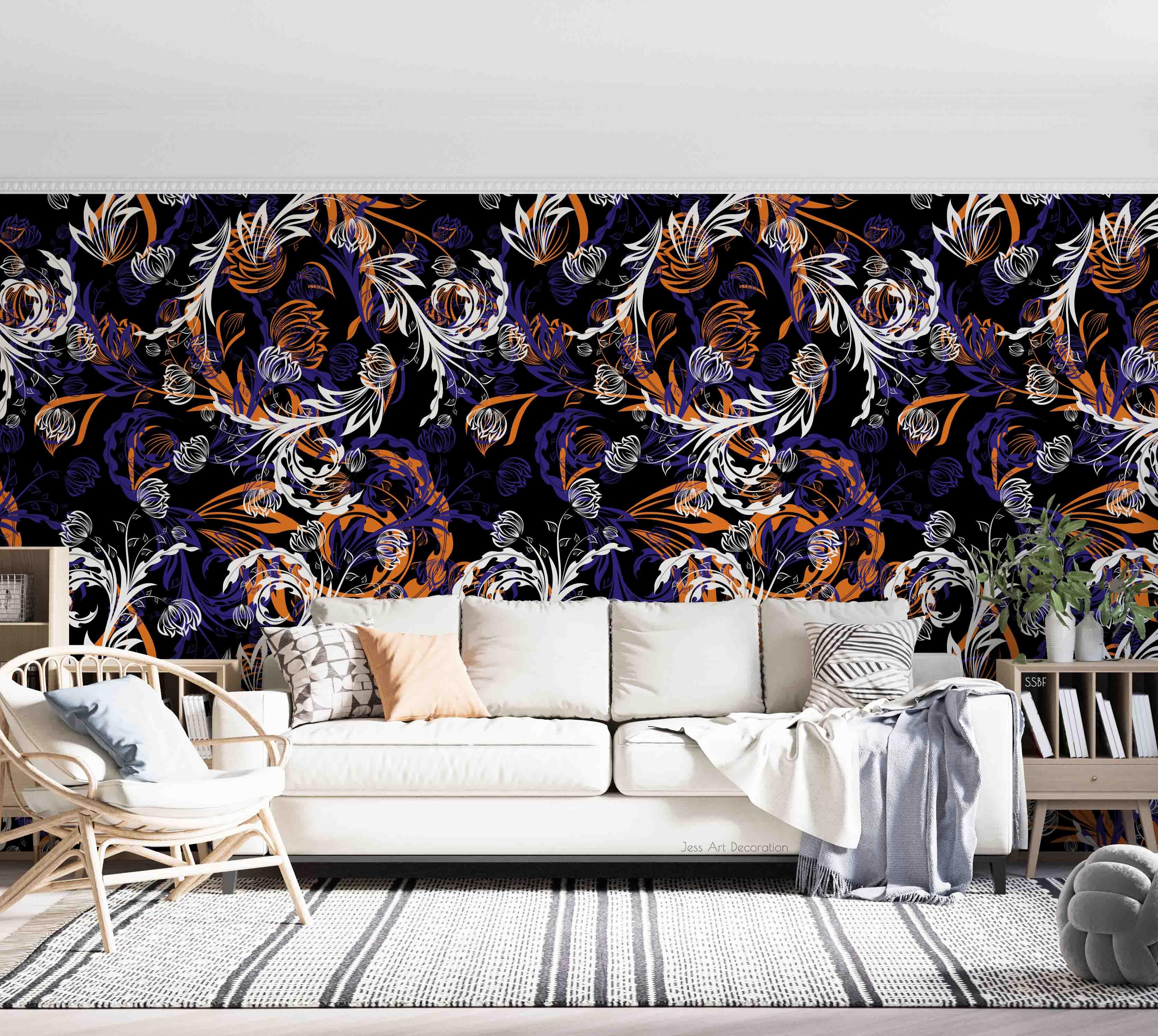 3D Vintage Classic Floral Pattern Wall Mural Wallpaper GD 3500- Jess Art Decoration