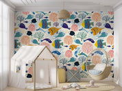 3D Cartoon Ocean Fish Coral Pattern Wall Mural Wallpaper GD 1199- Jess Art Decoration