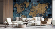 3D Abstract World Map Wall Mural Wallpaper LQH 228- Jess Art Decoration