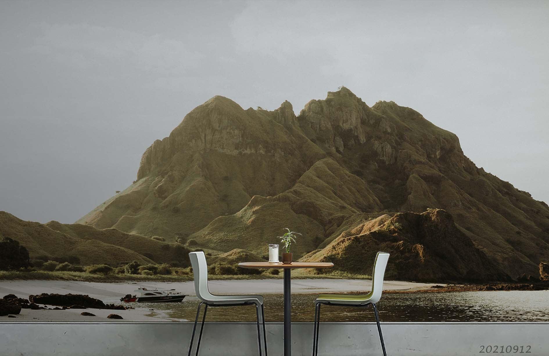 3D Mountain Beach Landscape Wall Mural Wallpaper LQH 384- Jess Art Decoration