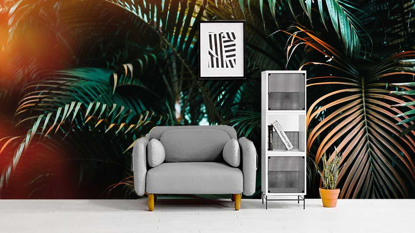 3D Dark Tropical Plant Leaves Wall Mural Wallpaper  63- Jess Art Decoration