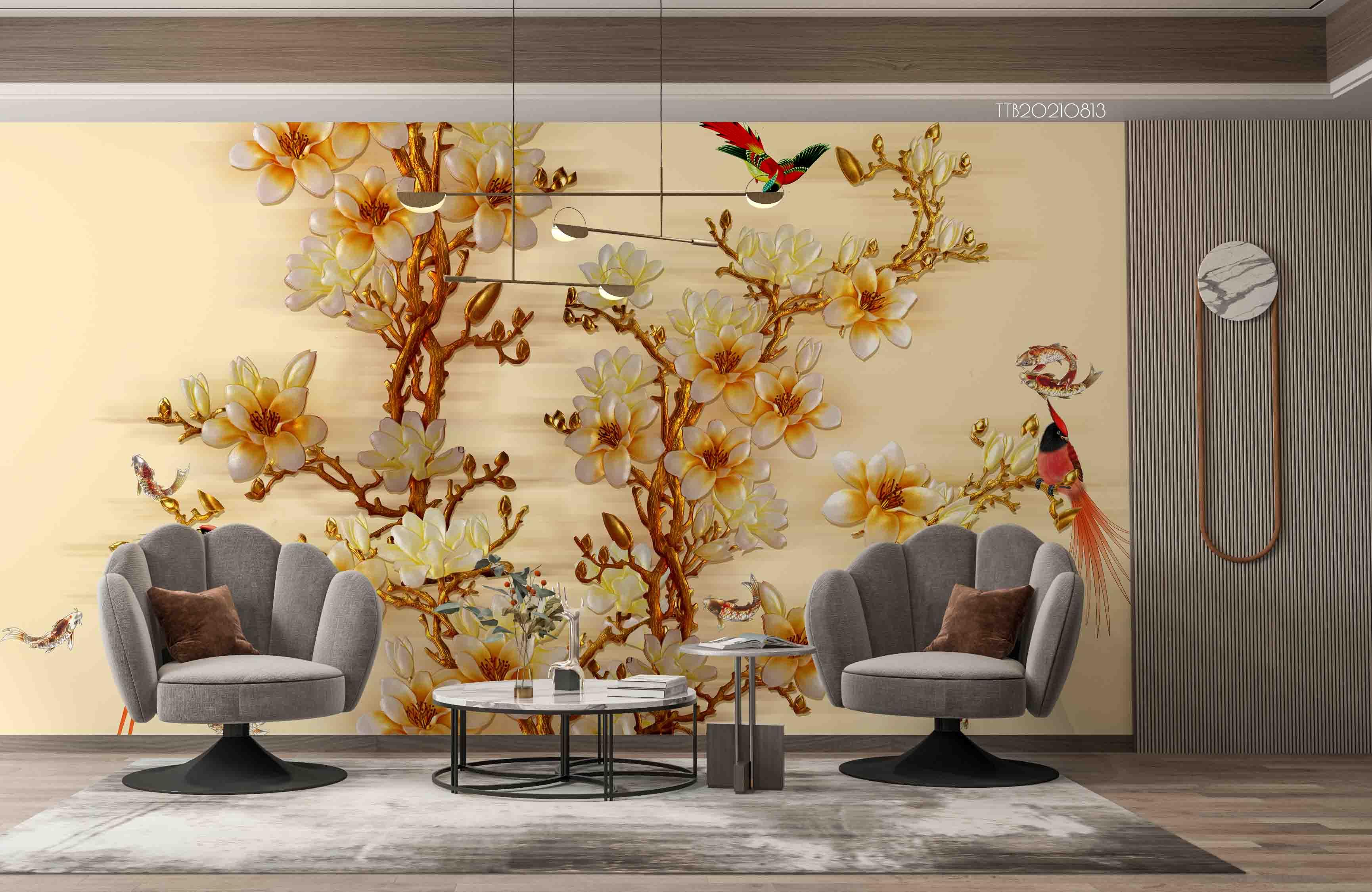 3D Chinese Style Floral Plum Blossom Bird Wall Mural Wallpaper 5113- Jess Art Decoration