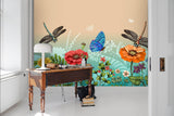 3D Colorful Flower Butterfly Dragonfly Wall Mural Wallpaper 51- Jess Art Decoration