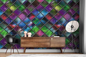 3D Geometric Colorful Window Glasses Scenery Wall Mural Wallpaper LXL- Jess Art Decoration
