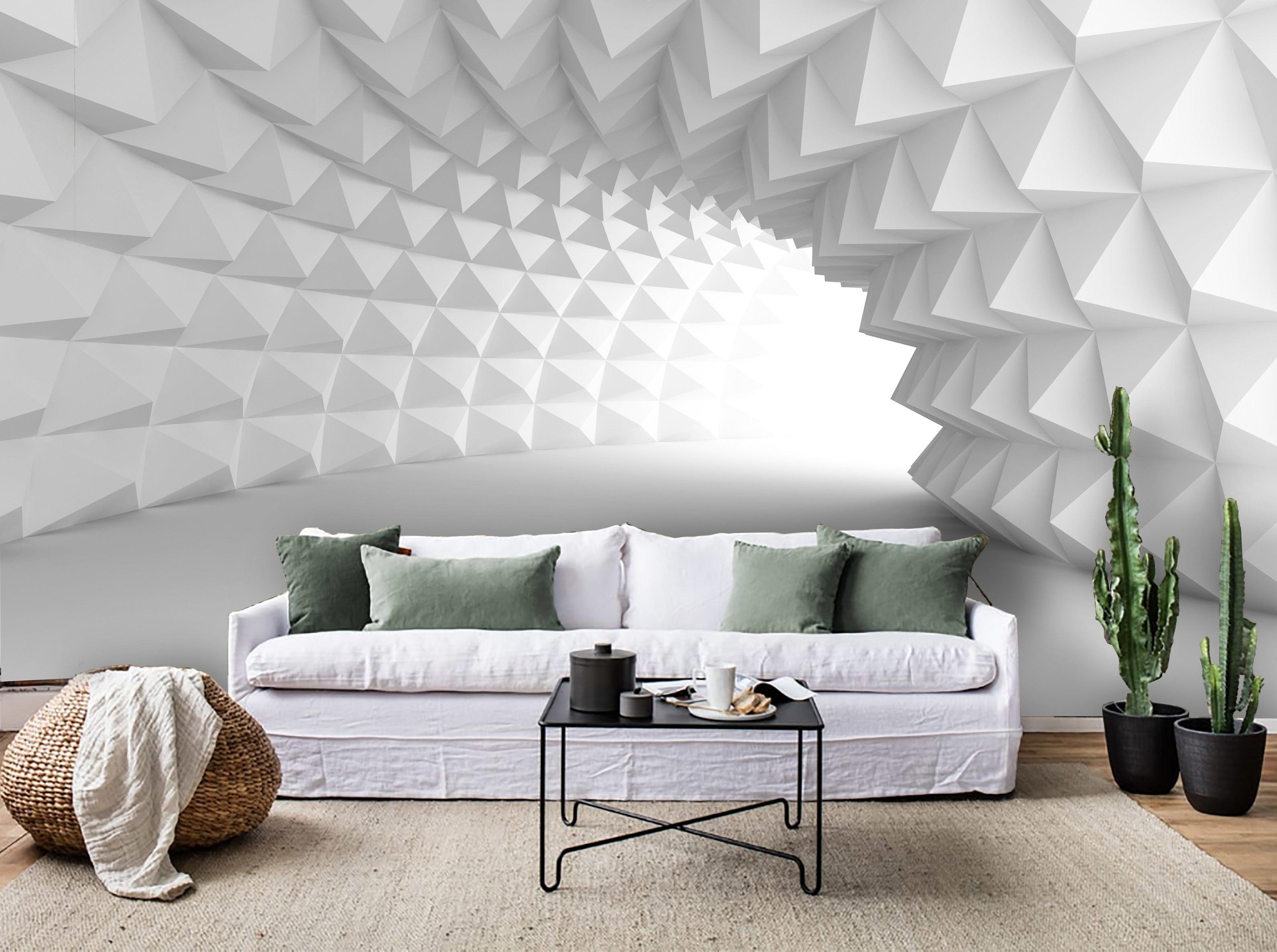3D Black White Geometric Space Wall Mural Wallpaper 21- Jess Art Decoration