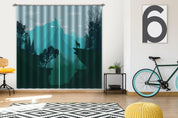 3D Landscape Mountain Tree Wolf Cliff Curtains and Drapes GD 4963- Jess Art Decoration