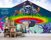 3D Alien Graffiti Wall Mural Wallpaper 4- Jess Art Decoration