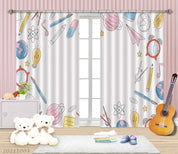 3D Cartoon School Supplies Curtains and Drapes LQH 96- Jess Art Decoration