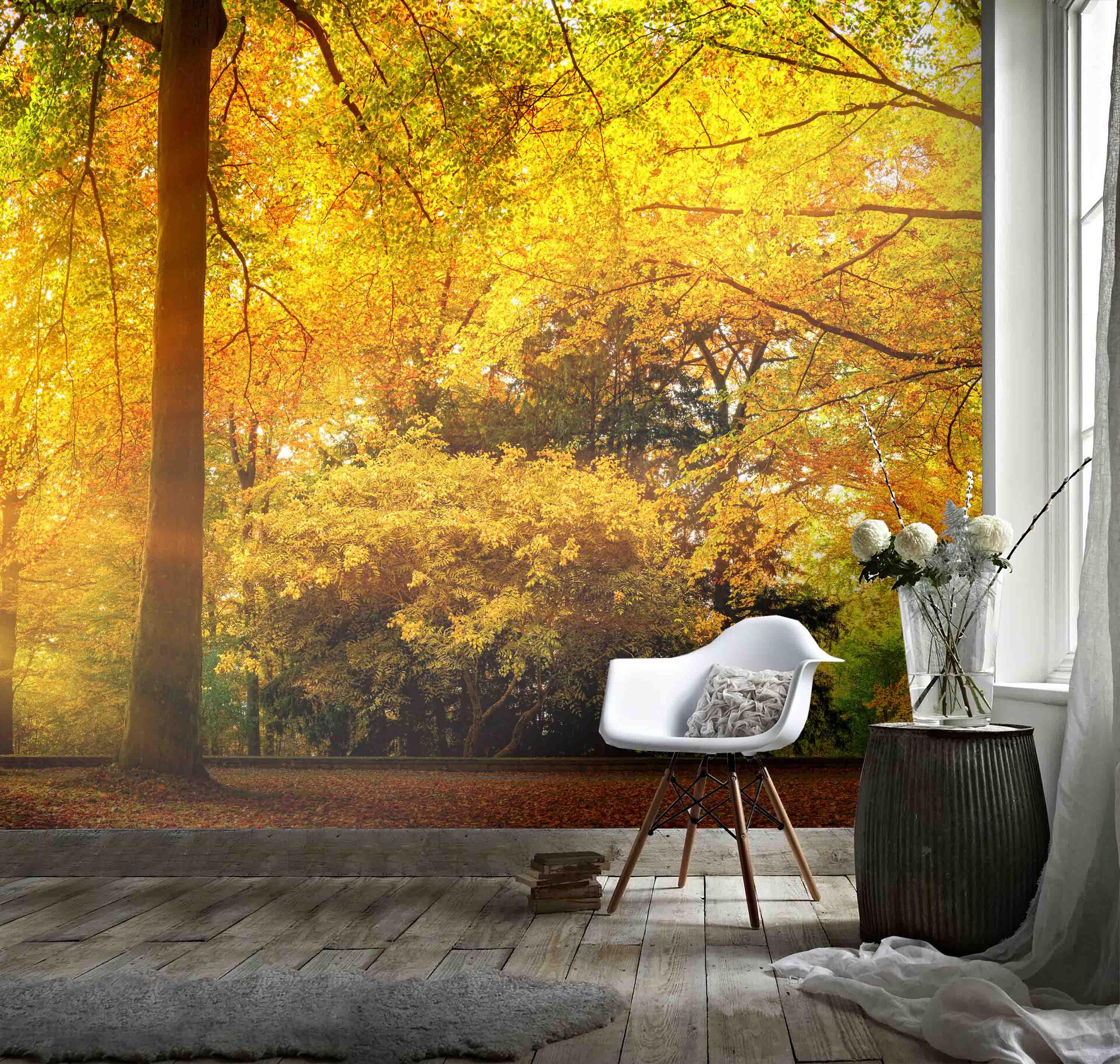 3D Golden Leaves Jungle Wall Mural Wallpaper 51- Jess Art Decoration