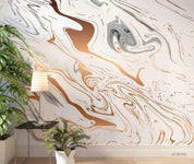 3D Neutral Abstract Marble soft neutral abstract marble wall mural wallpaper for bedroom - view 4